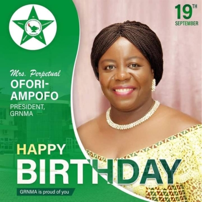 HAPPY BIRTHDAY GRNMA PRESIDENT, MRS. PERPETUAL OFORI - AMPOFO